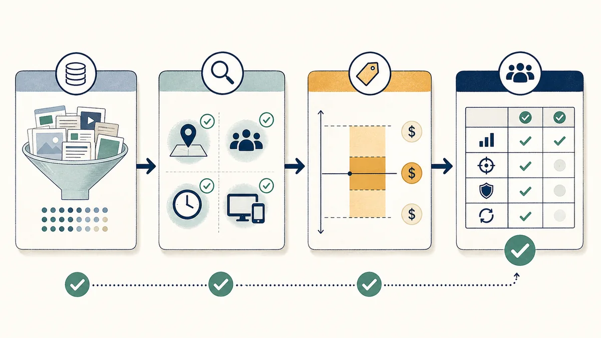 Diagram showing deal-readiness evidence moving from eligible supply through package fit, pricing band, and renewal readout.