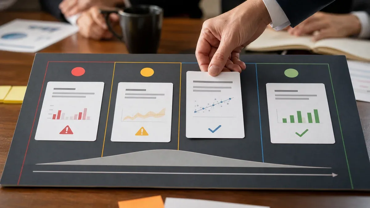 Decision board moving measurement claims into appropriate confidence lanes