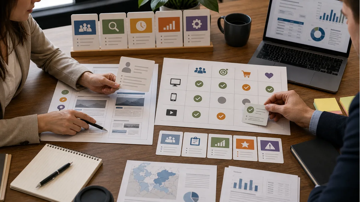 buyer and publisher planning table with context audience and placement cards