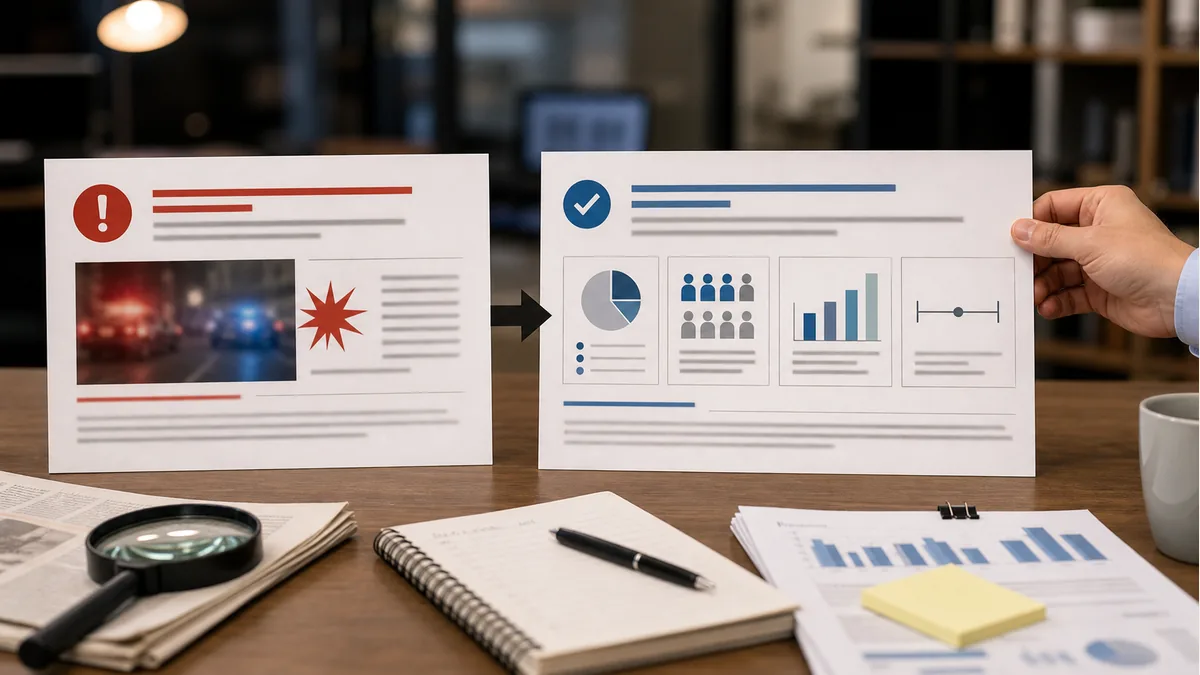 before and after headline cards rewritten with evidence boundaries
