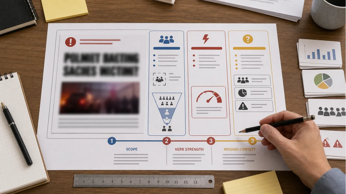 headline frame layers being inspected on a newsroom desk