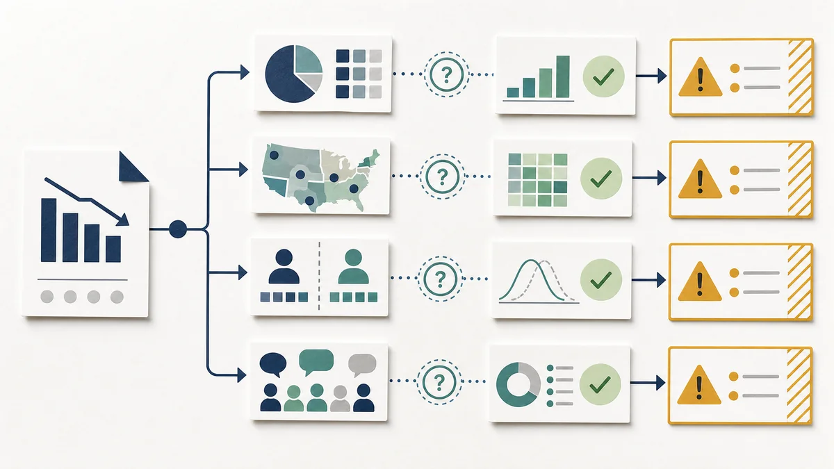 Weak campaign report routed into four possible evidence lanes for the missing counterfactual.