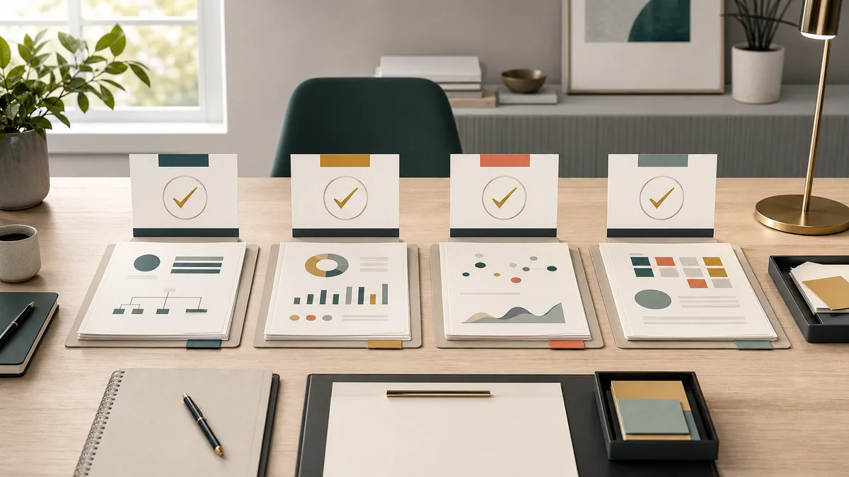 Private marketplace campaign measurement review desk separating package scope, qualified delivery, traffic quality, and outcome status before a renewal meeting.