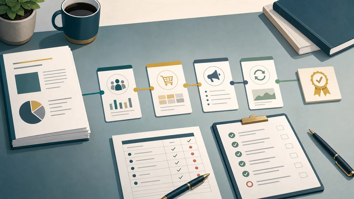 A private marketplace readiness review desk connecting package proof, placement scope, reporting fields, launch QA, and renewal evidence before activation.