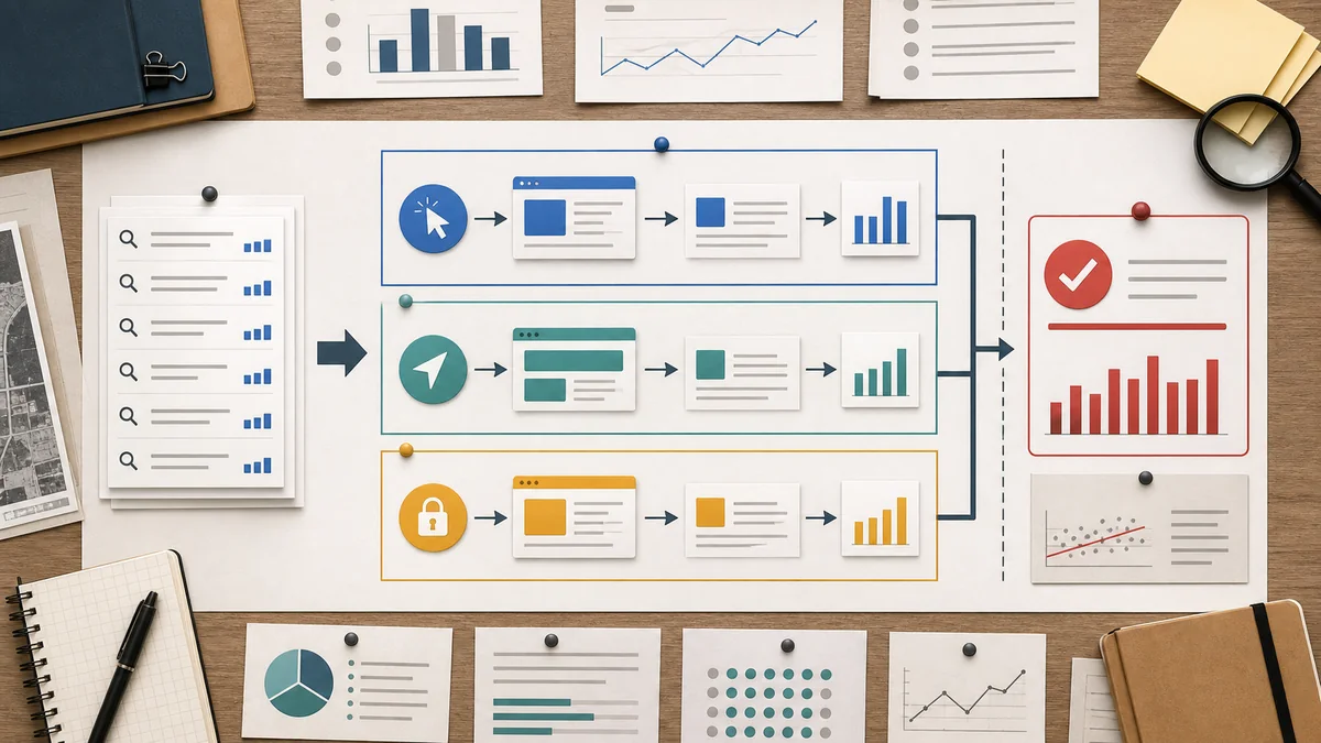 Paid-search attribution review board separating high-intent query capture from incremental search campaign impact.