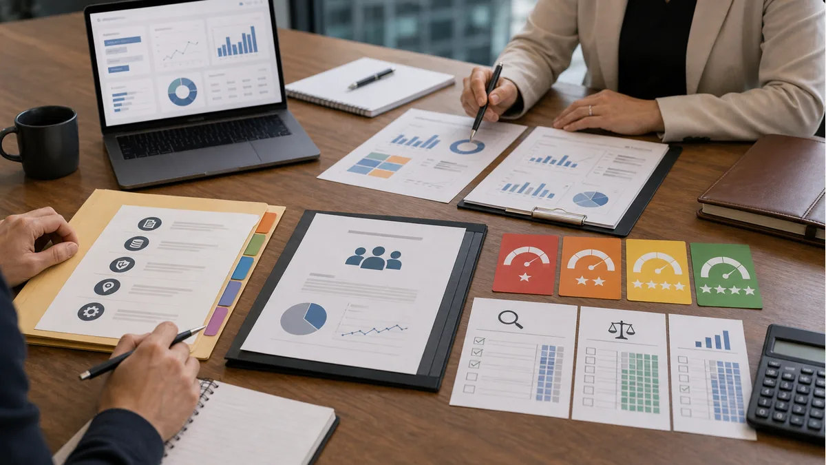 vendor report and evidence packet laid out for review