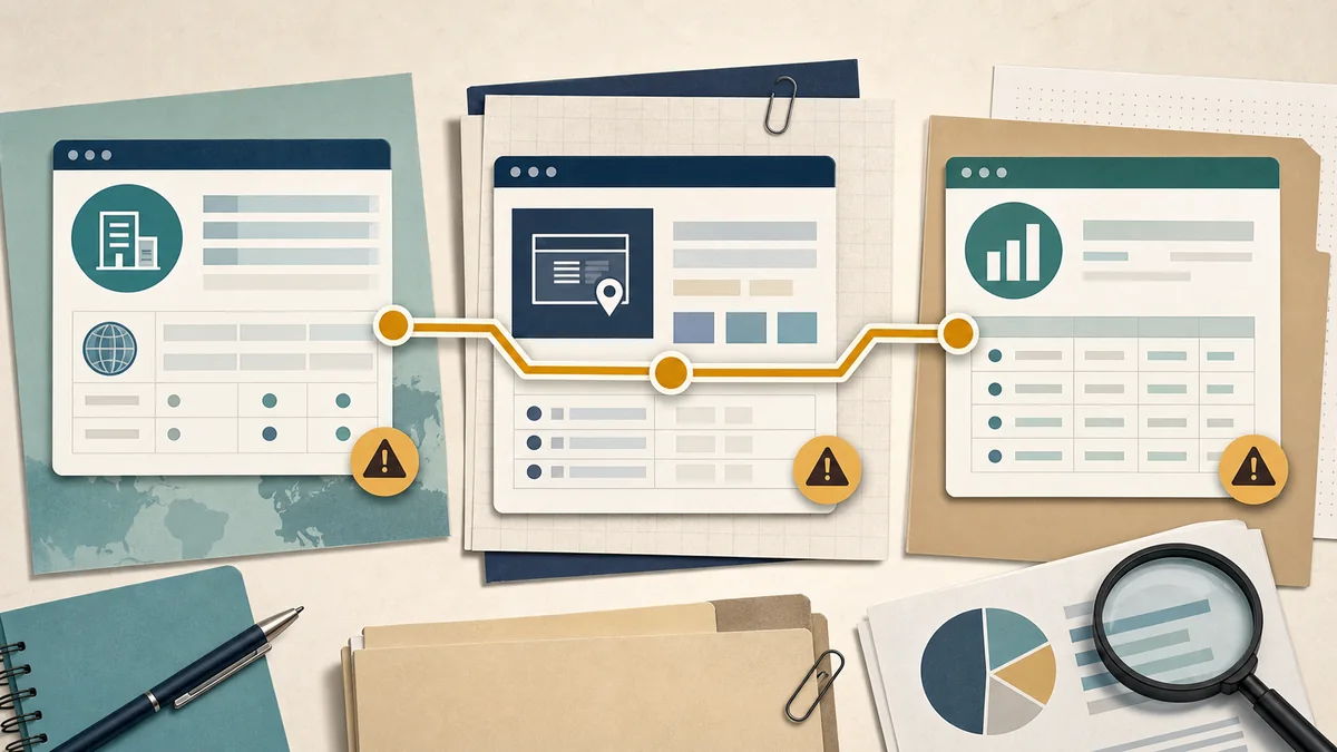 Supply-path transparency review desk connecting public seller records, deal setup, and campaign reporting before launch.